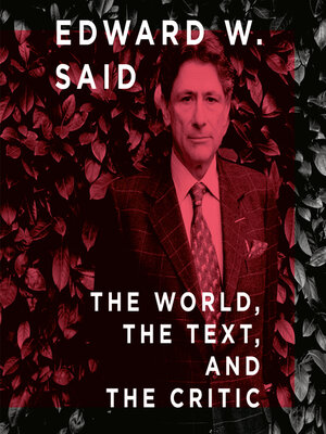 cover image of The World, the Text, and the Critic